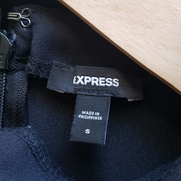 Express Black Pleat-Shoulder Dress - S - Picture 3 of 4